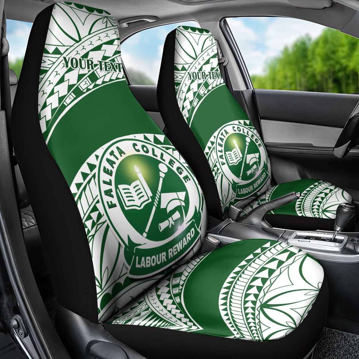 Personalised Samoa Faleata College Car Seat Cover Samoan Pattern - Wonder Print Shop