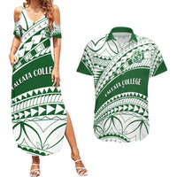 Personalised Samoa Faleata College Couples Matching Summer Maxi Dress and Hawaiian Shirt Samoan Pattern - Wonder Print Shop