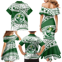 Personalised Samoa Faleata College Family Matching Mermaid Dress and Hawaiian Shirt Samoan Pattern - Wonder Print Shop