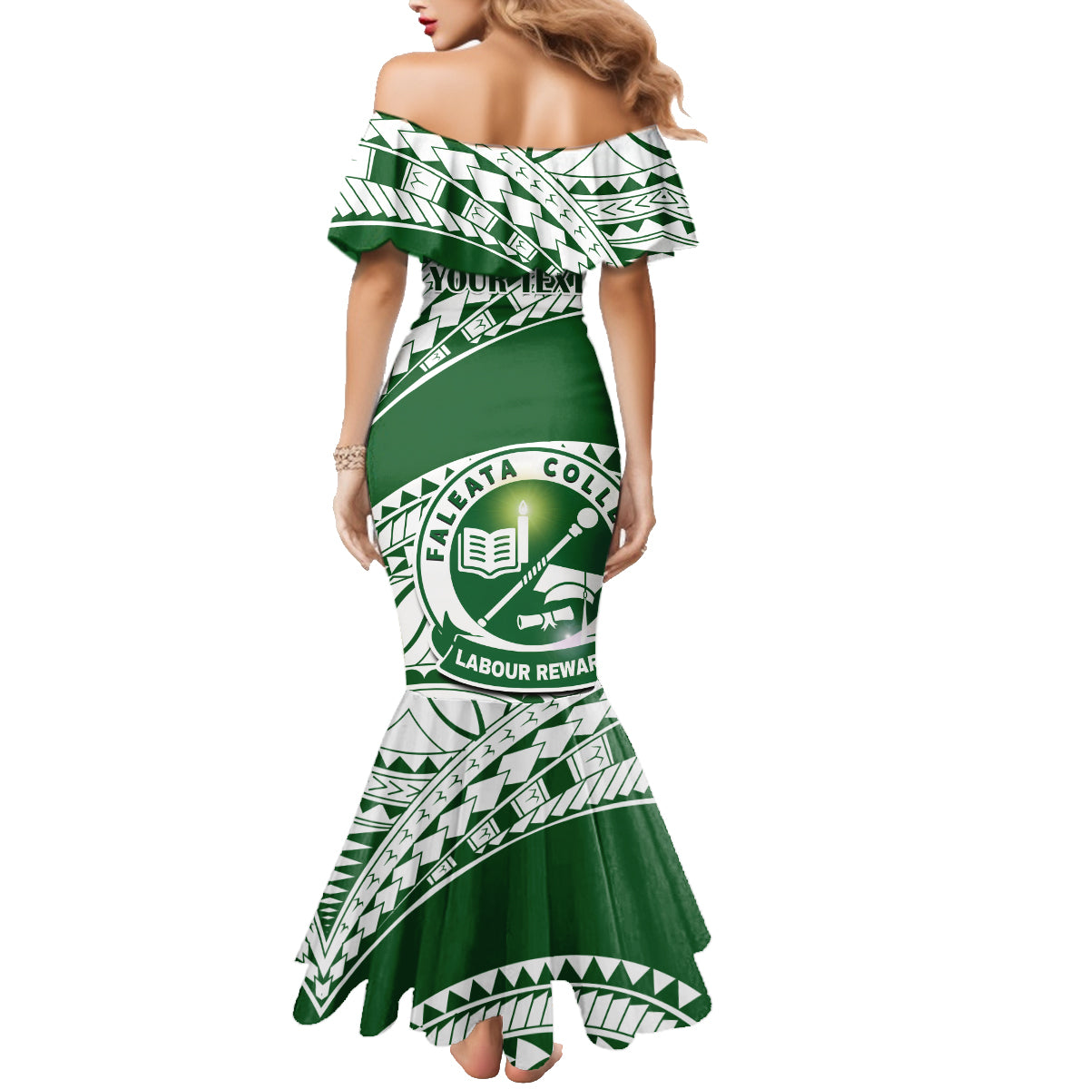 Personalised Samoa Faleata College Family Matching Mermaid Dress and Hawaiian Shirt Samoan Pattern - Wonder Print Shop