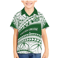 Personalised Samoa Faleata College Family Matching Mermaid Dress and Hawaiian Shirt Samoan Pattern - Wonder Print Shop