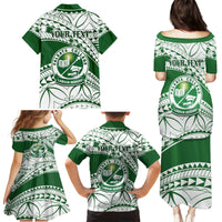 Personalised Samoa Faleata College Family Matching Puletasi Dress and Hawaiian Shirt Samoan Pattern - Wonder Print Shop