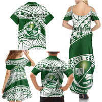 Personalised Samoa Faleata College Family Matching Summer Maxi Dress and Hawaiian Shirt Samoan Pattern - Wonder Print Shop