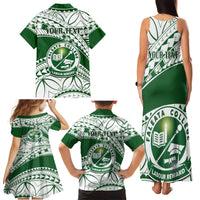 Personalised Samoa Faleata College Family Matching Tank Maxi Dress and Hawaiian Shirt Samoan Pattern - Wonder Print Shop