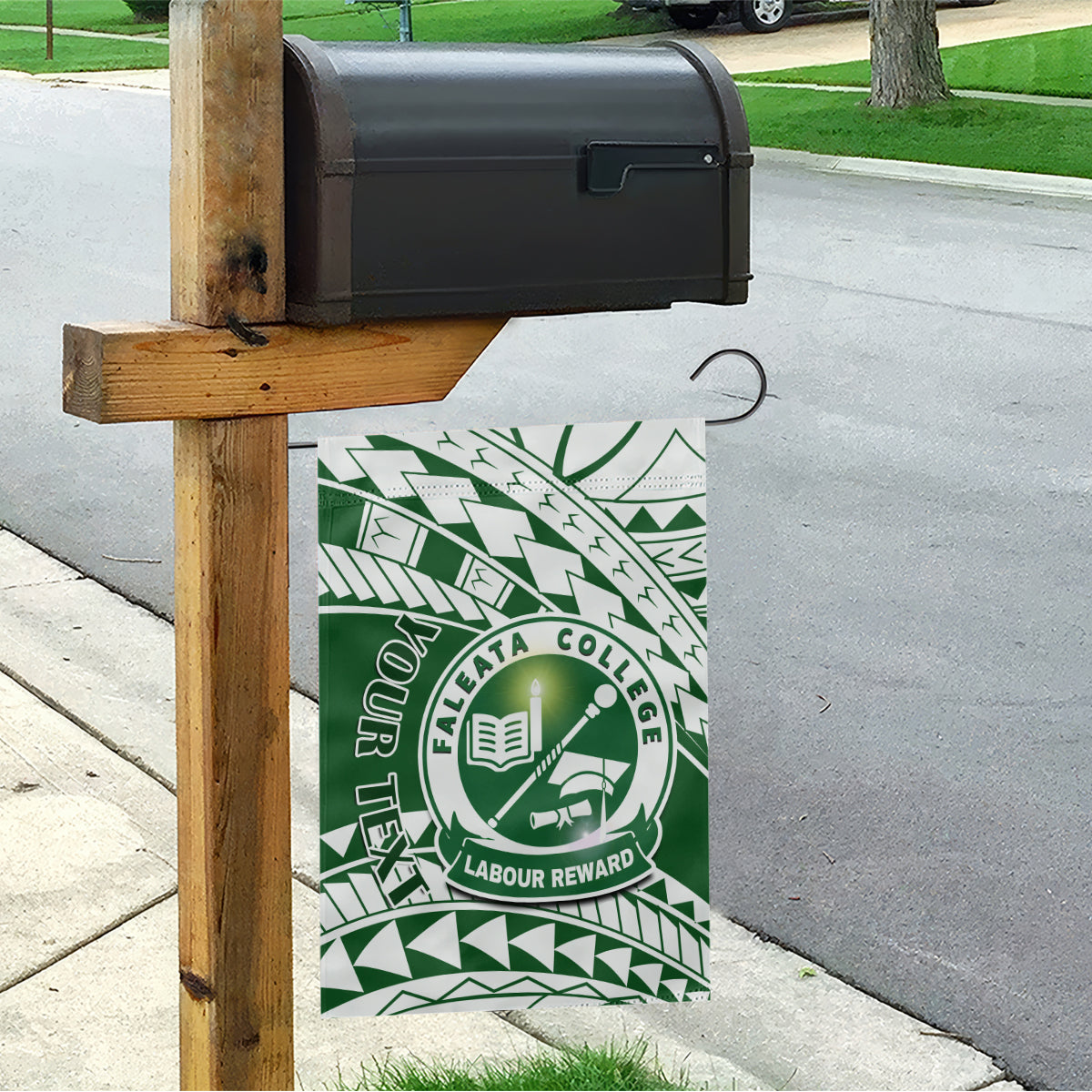 Personalised Samoa Faleata College Garden Flag Samoan Pattern - Wonder Print Shop