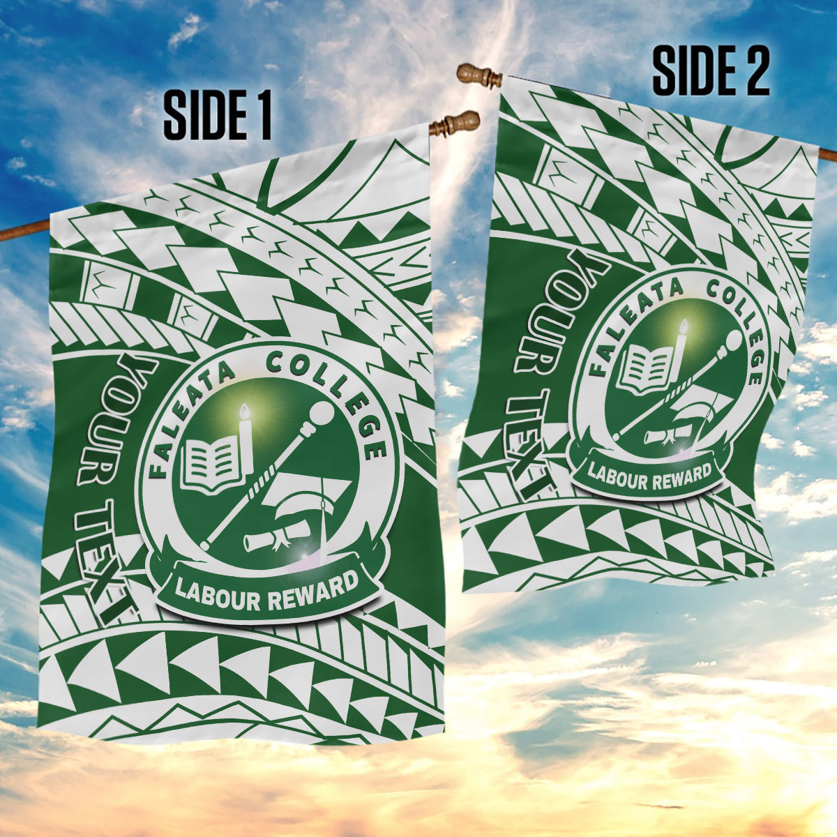 Personalised Samoa Faleata College Garden Flag Samoan Pattern - Wonder Print Shop