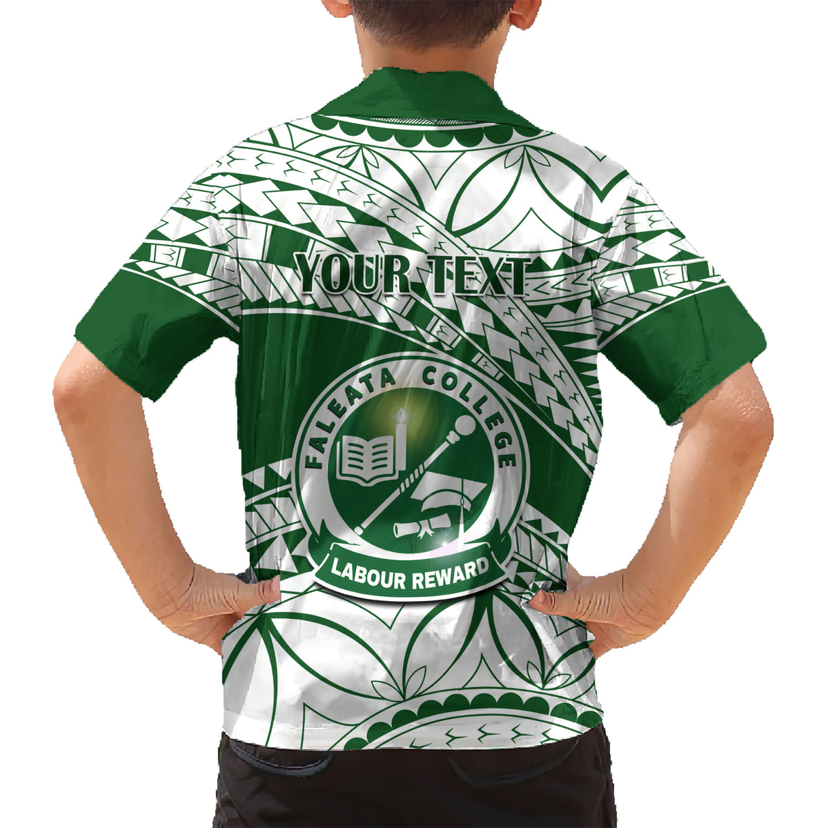 Personalised Samoa Faleata College Kid Hawaiian Shirt Samoan Pattern - Wonder Print Shop