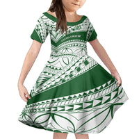 Personalised Samoa Faleata College Kid Short Sleeve Dress Samoan Pattern - Wonder Print Shop