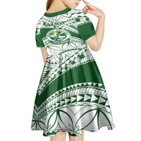 Personalised Samoa Faleata College Kid Short Sleeve Dress Samoan Pattern - Wonder Print Shop