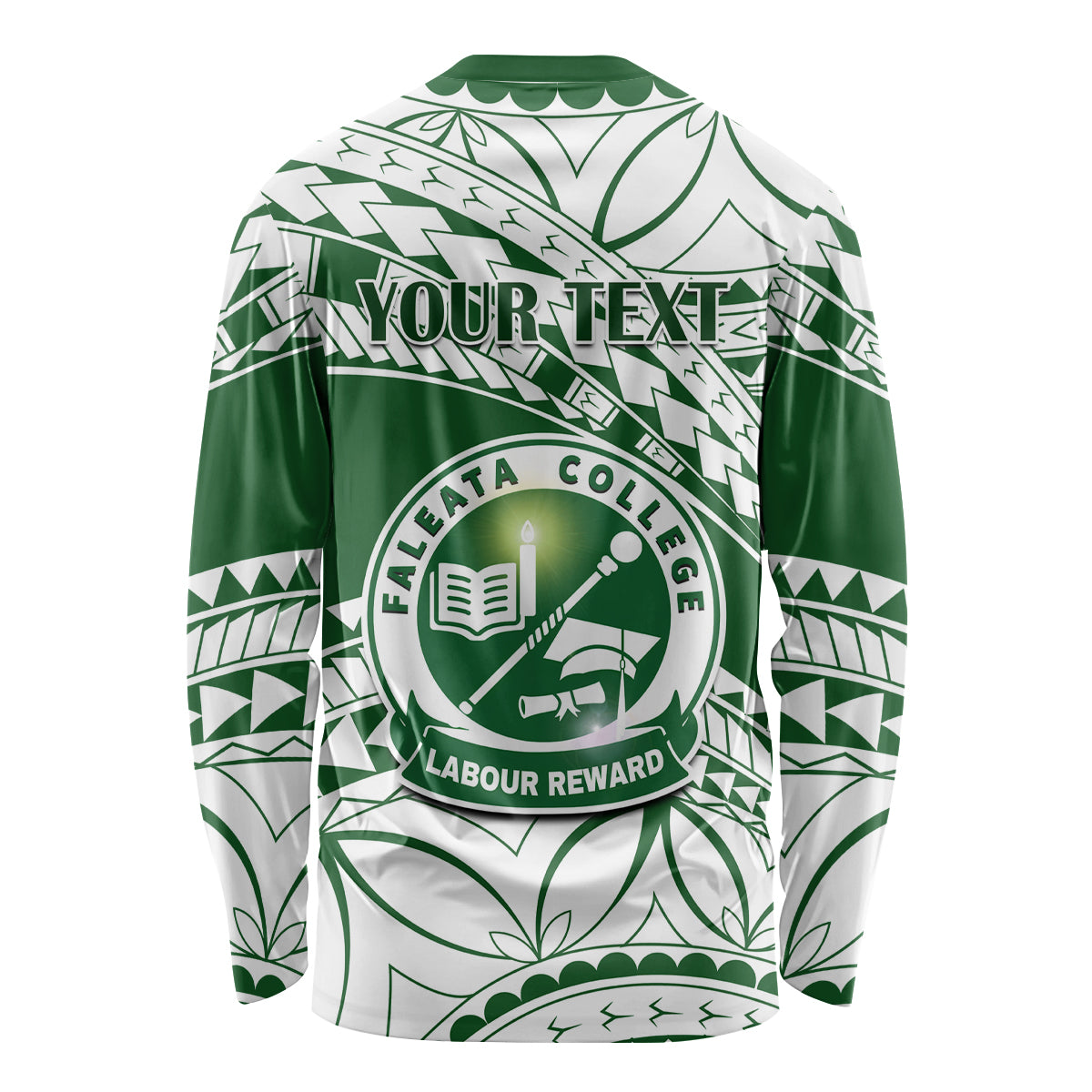 Personalised Samoa Faleata College Long Sleeve Shirt Samoan Pattern - Wonder Print Shop