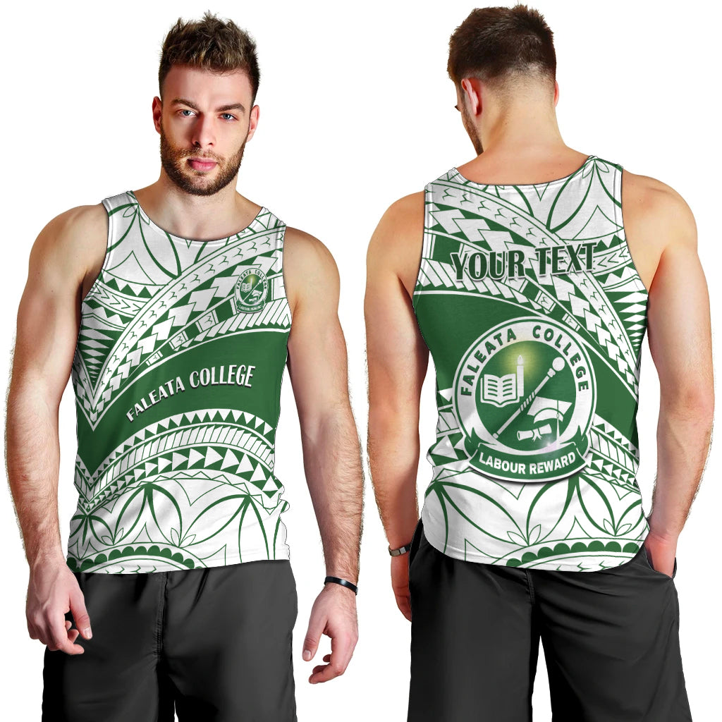 Personalised Samoa Faleata College Men Tank Top Samoan Pattern - Wonder Print Shop