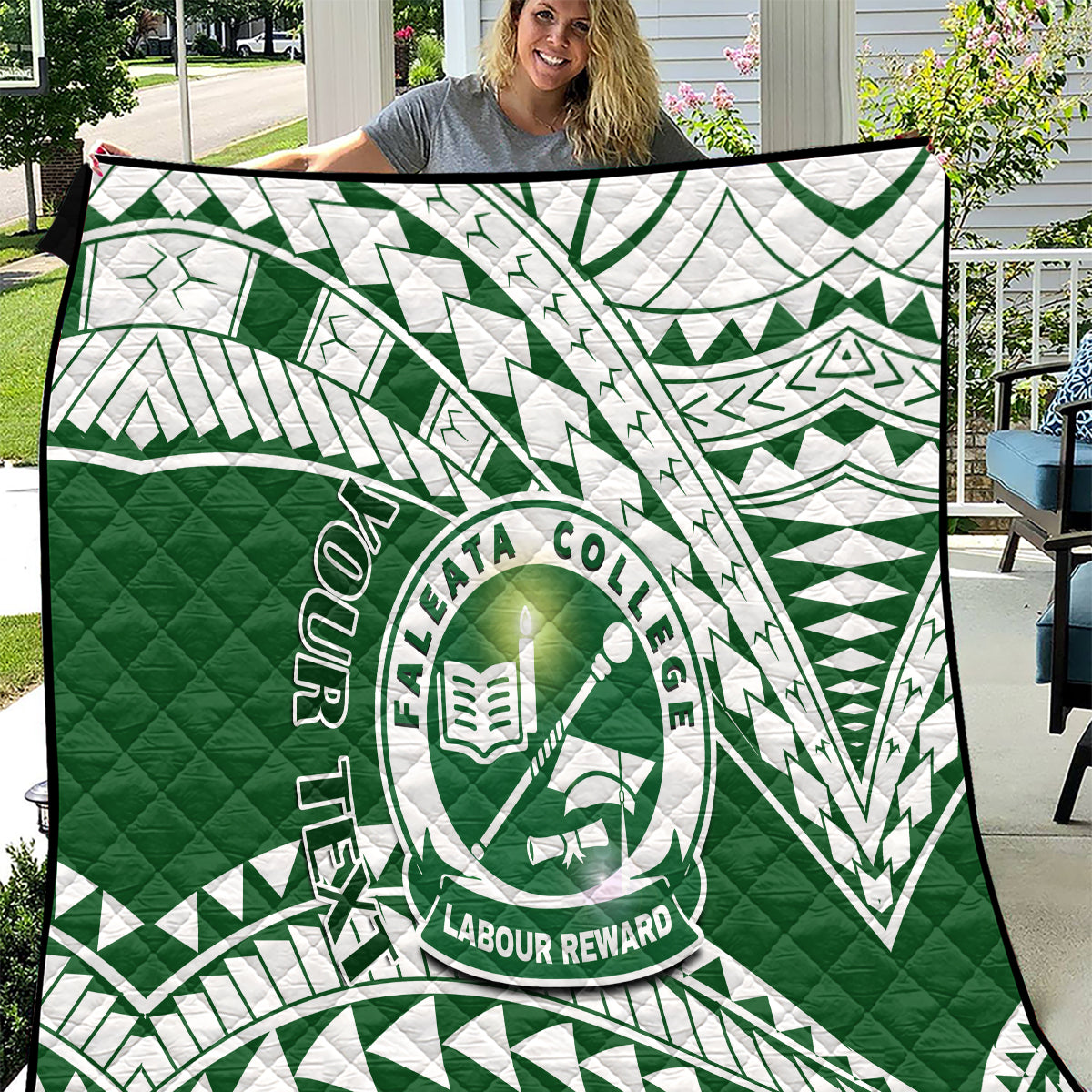 Personalised Samoa Faleata College Quilt Samoan Pattern - Wonder Print Shop