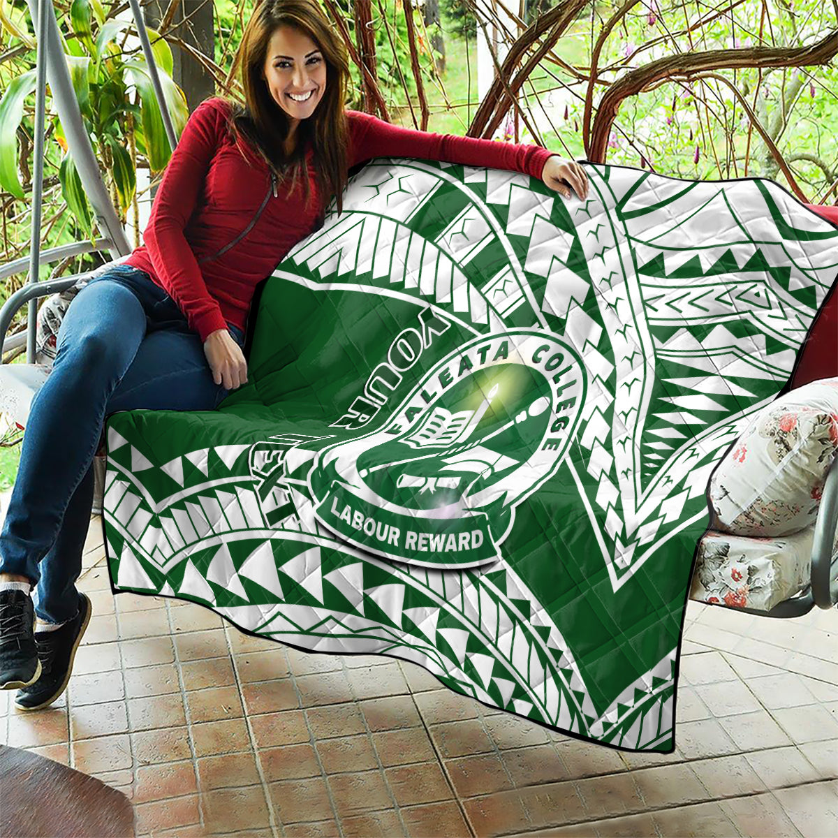 Personalised Samoa Faleata College Quilt Samoan Pattern - Wonder Print Shop