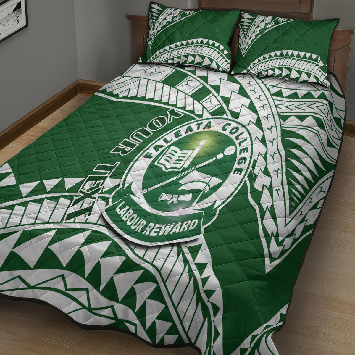 Personalised Samoa Faleata College Quilt Bed Set Samoan Pattern - Wonder Print Shop