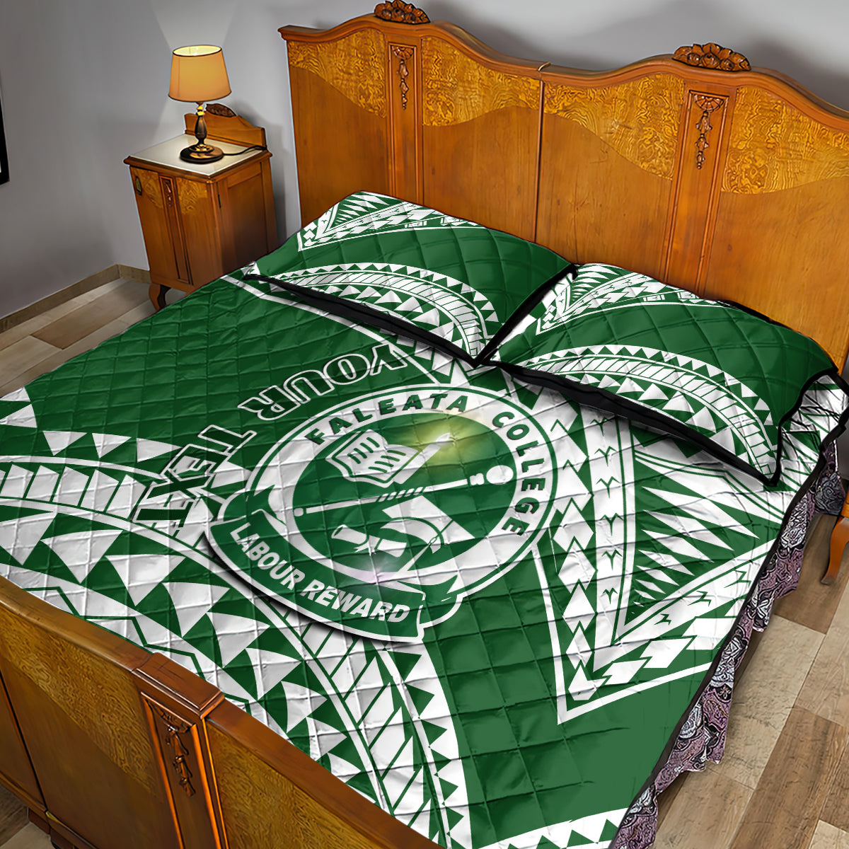 Personalised Samoa Faleata College Quilt Bed Set Samoan Pattern - Wonder Print Shop