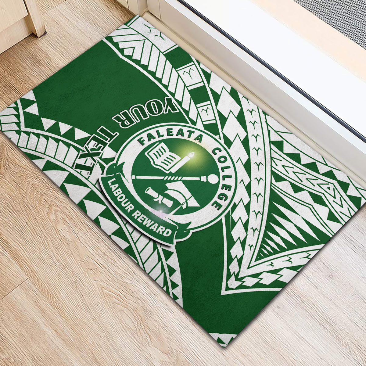 Personalised Samoa Faleata College Rubber Doormat Samoan Pattern - Wonder Print Shop