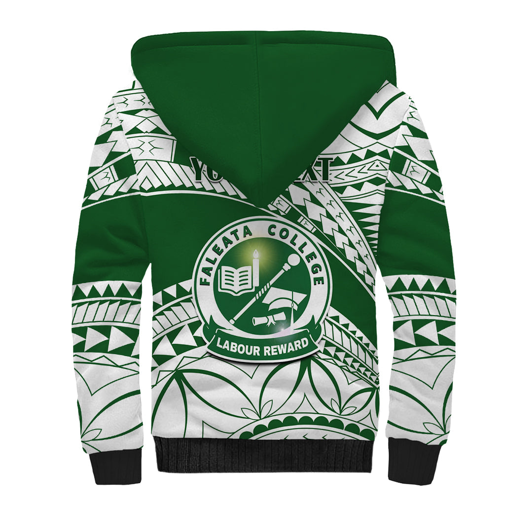 Personalised Samoa Faleata College Sherpa Hoodie Samoan Pattern - Wonder Print Shop