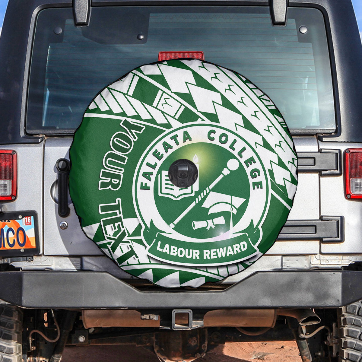 Personalised Samoa Faleata College Spare Tire Cover Samoan Pattern - Wonder Print Shop