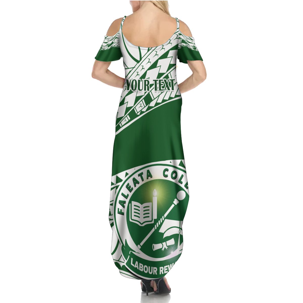 Personalised Samoa Faleata College Summer Maxi Dress Samoan Pattern - Wonder Print Shop