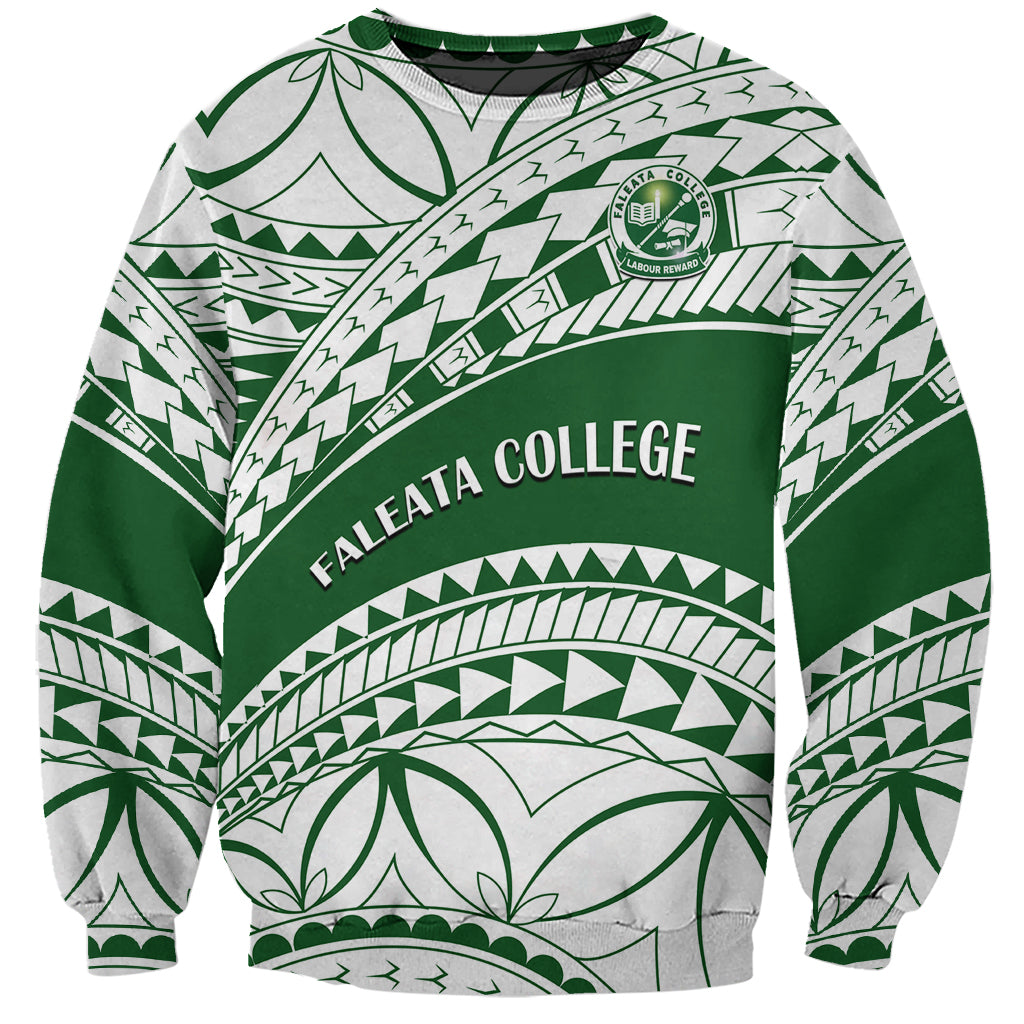 Personalised Samoa Faleata College Sweatshirt Samoan Pattern - Wonder Print Shop