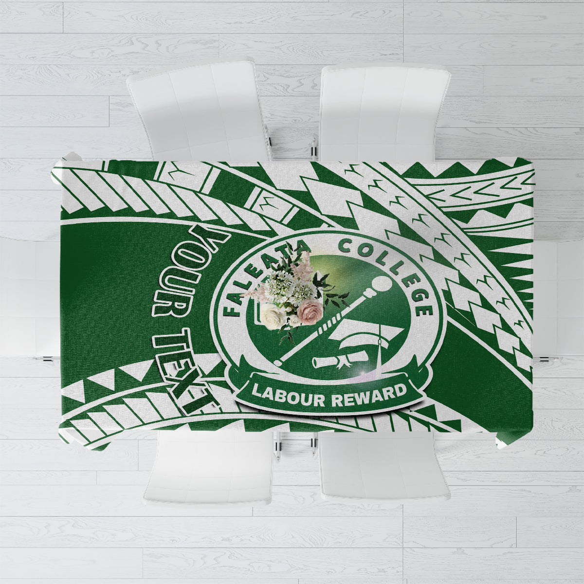 Personalised Samoa Faleata College Tablecloth Samoan Pattern - Wonder Print Shop