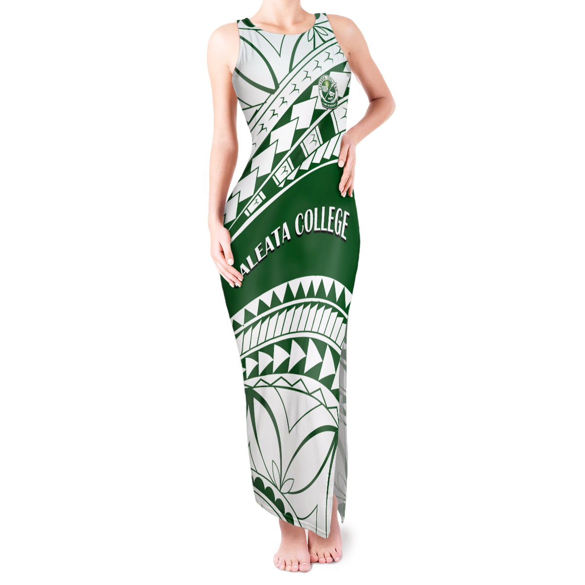 Personalised Samoa Faleata College Tank Maxi Dress Samoan Pattern - Wonder Print Shop