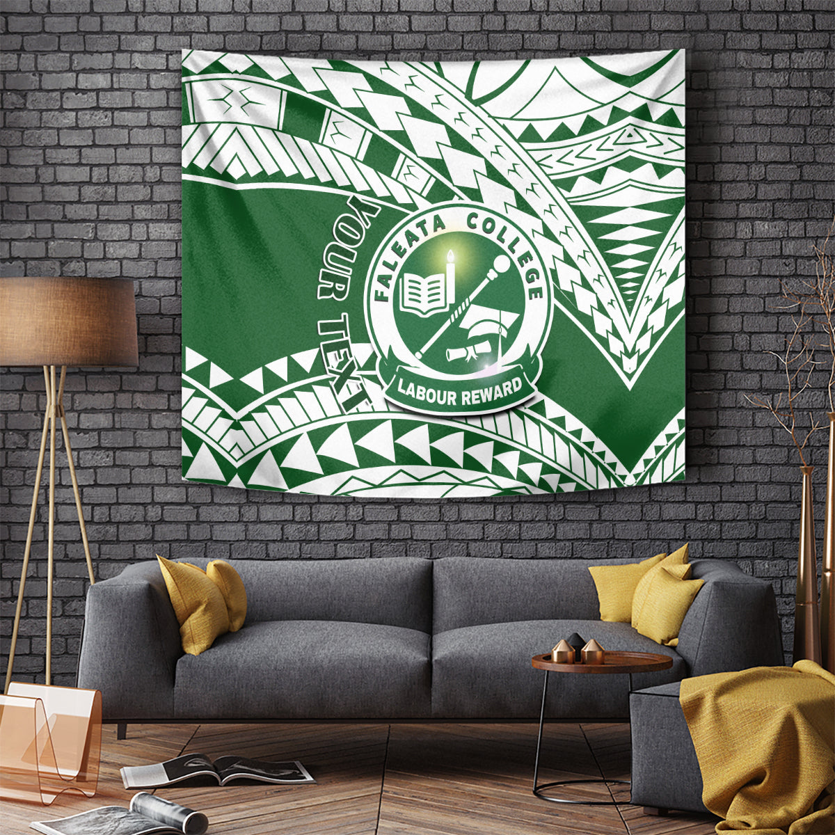 Personalised Samoa Faleata College Tapestry Samoan Pattern - Wonder Print Shop
