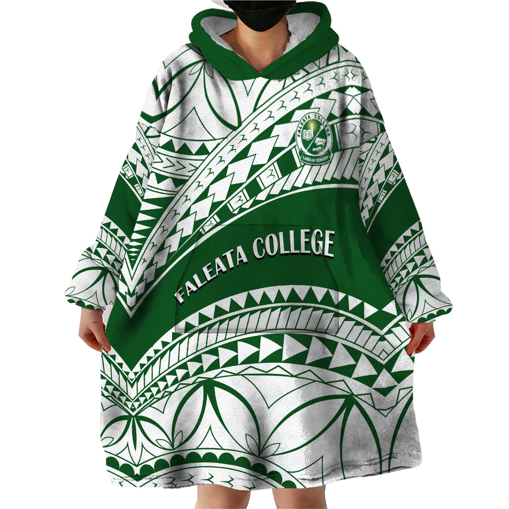 Personalised Samoa Faleata College Wearable Blanket Hoodie Samoan Pattern - Wonder Print Shop