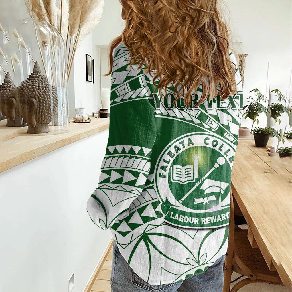 Personalised Samoa Faleata College Women Casual Shirt Samoan Pattern - Wonder Print Shop