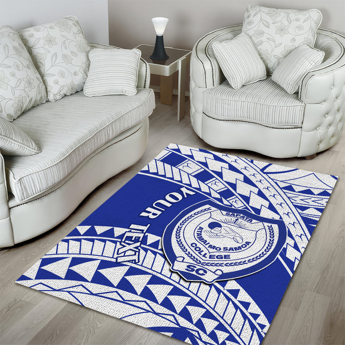 Personalised Samoa Safata College Area Rug Samoan Pattern - Wonder Print Shop