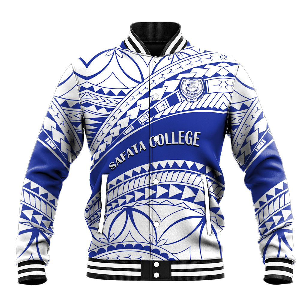 Personalised Samoa Safata College Baseball Jacket Samoan Pattern - Wonder Print Shop