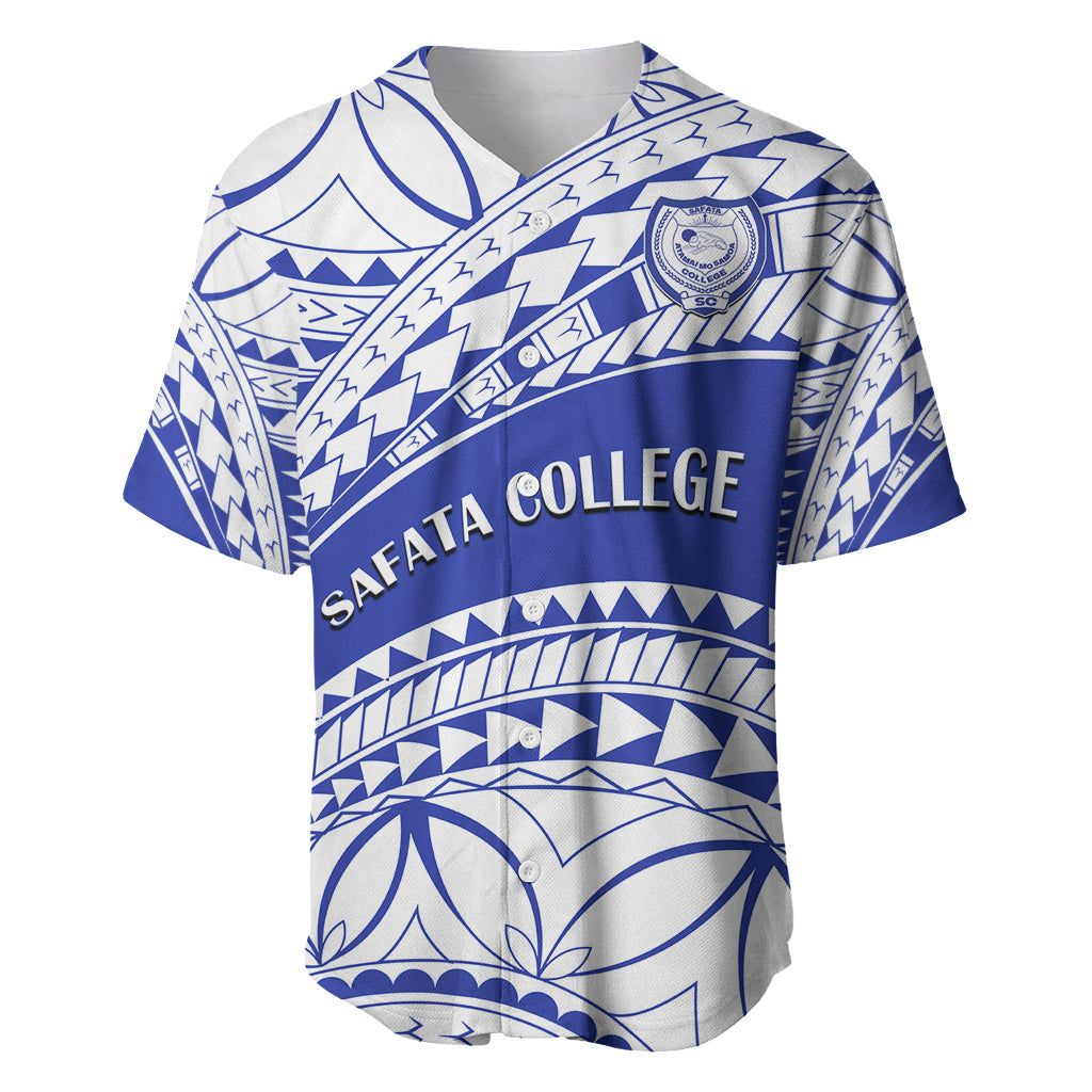 Personalised Samoa Safata College Baseball Jersey Samoan Pattern - Wonder Print Shop