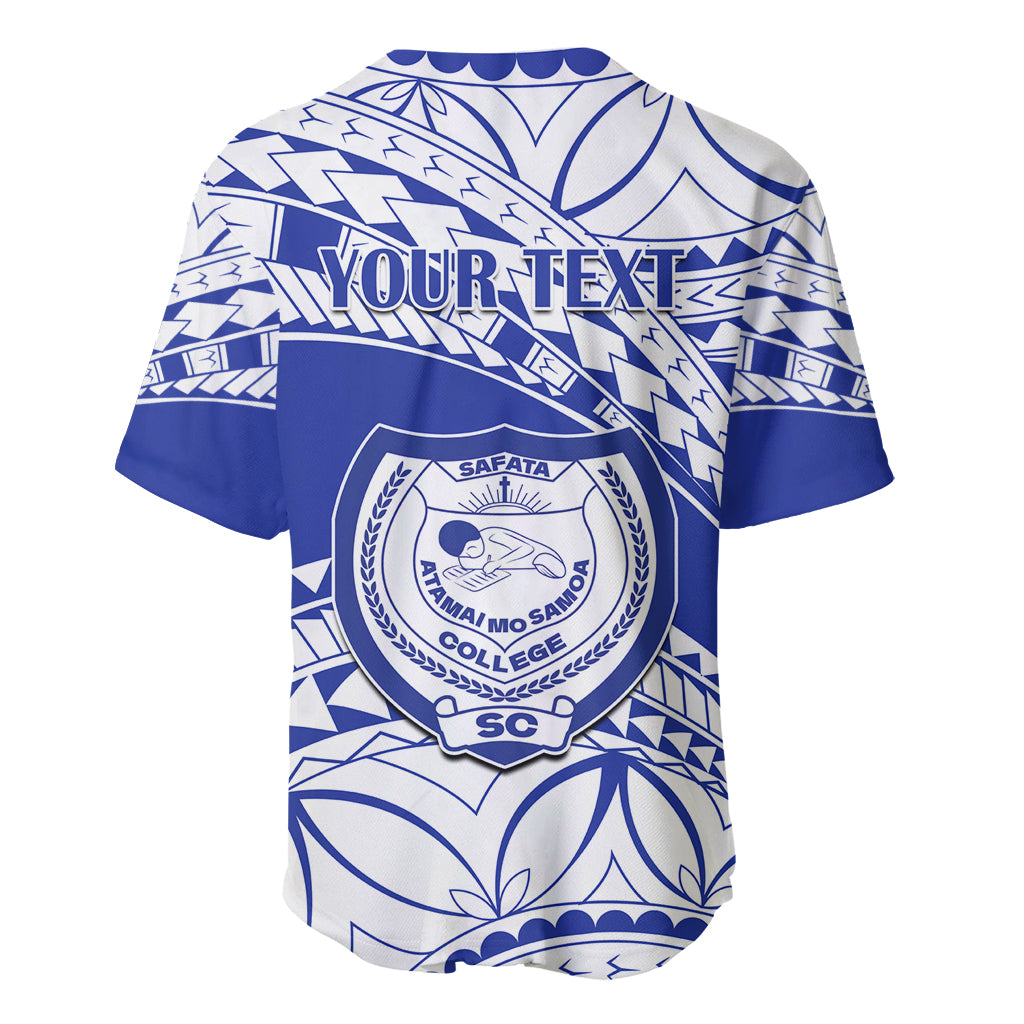 Personalised Samoa Safata College Baseball Jersey Samoan Pattern - Wonder Print Shop