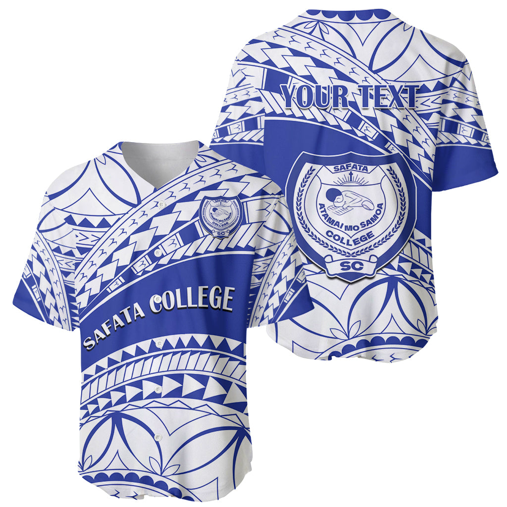 Personalised Samoa Safata College Baseball Jersey Samoan Pattern - Wonder Print Shop