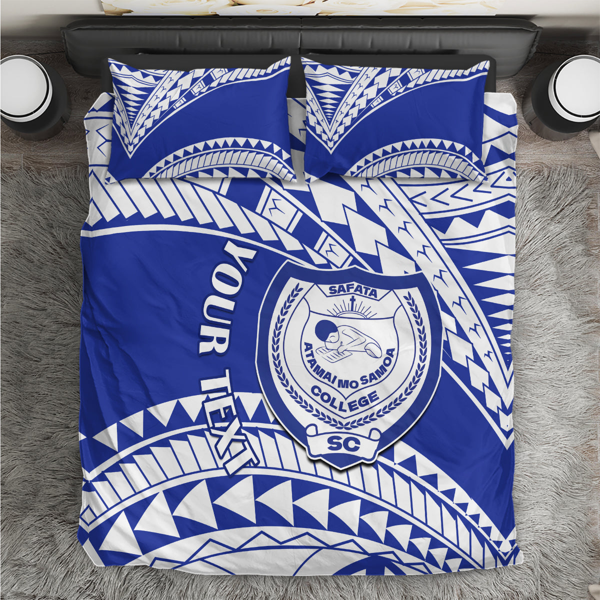 Personalised Samoa Safata College Bedding Set Samoan Pattern - Wonder Print Shop