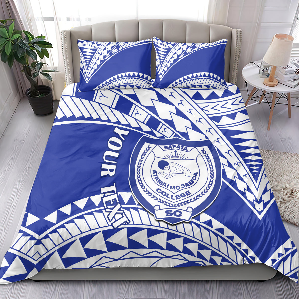 Personalised Samoa Safata College Bedding Set Samoan Pattern - Wonder Print Shop