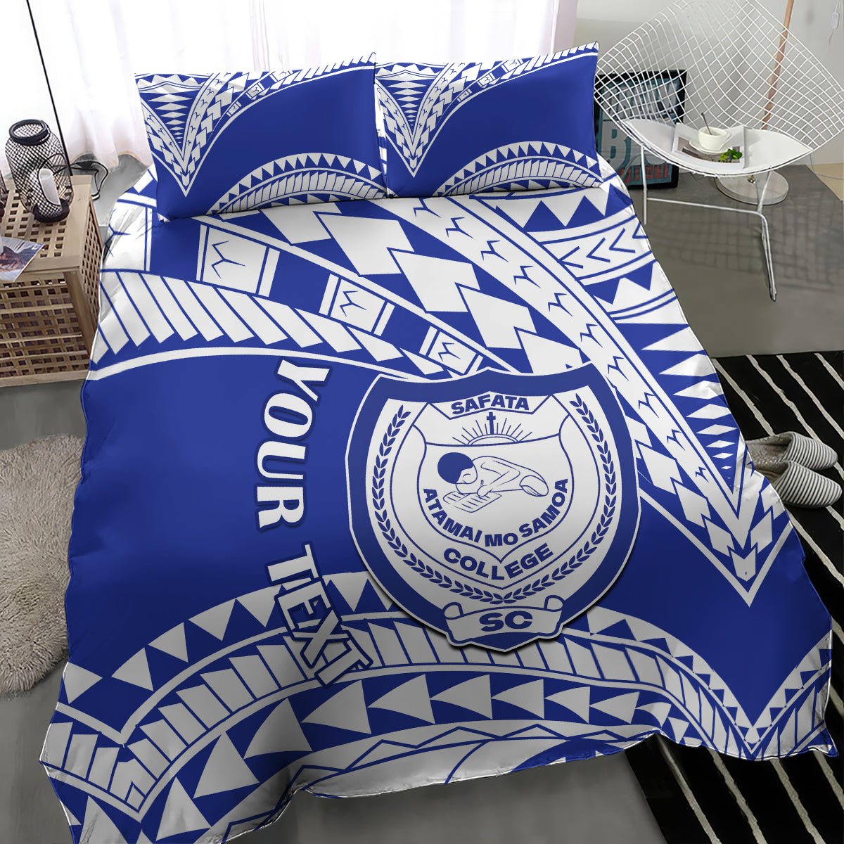 Personalised Samoa Safata College Bedding Set Samoan Pattern - Wonder Print Shop