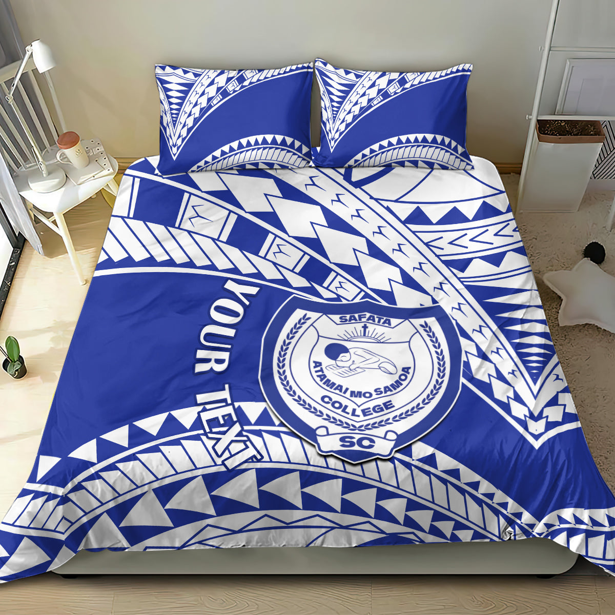 Personalised Samoa Safata College Bedding Set Samoan Pattern - Wonder Print Shop