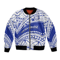 Personalised Samoa Safata College Bomber Jacket Samoan Pattern - Wonder Print Shop