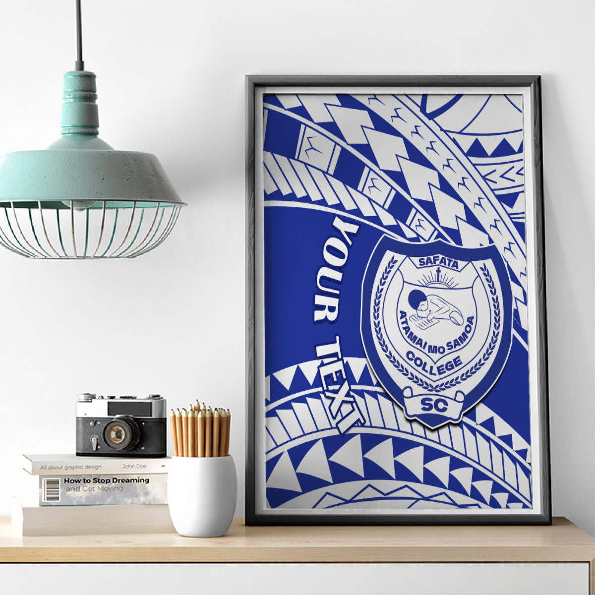 Personalised Samoa Safata College Canvas Wall Art Samoan Pattern - Wonder Print Shop