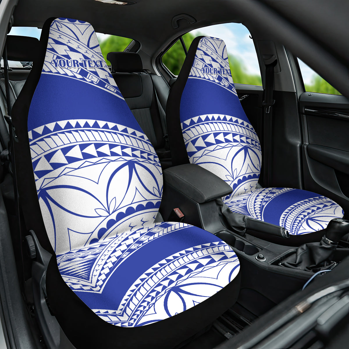 Personalised Samoa Safata College Car Seat Cover Samoan Pattern - Wonder Print Shop