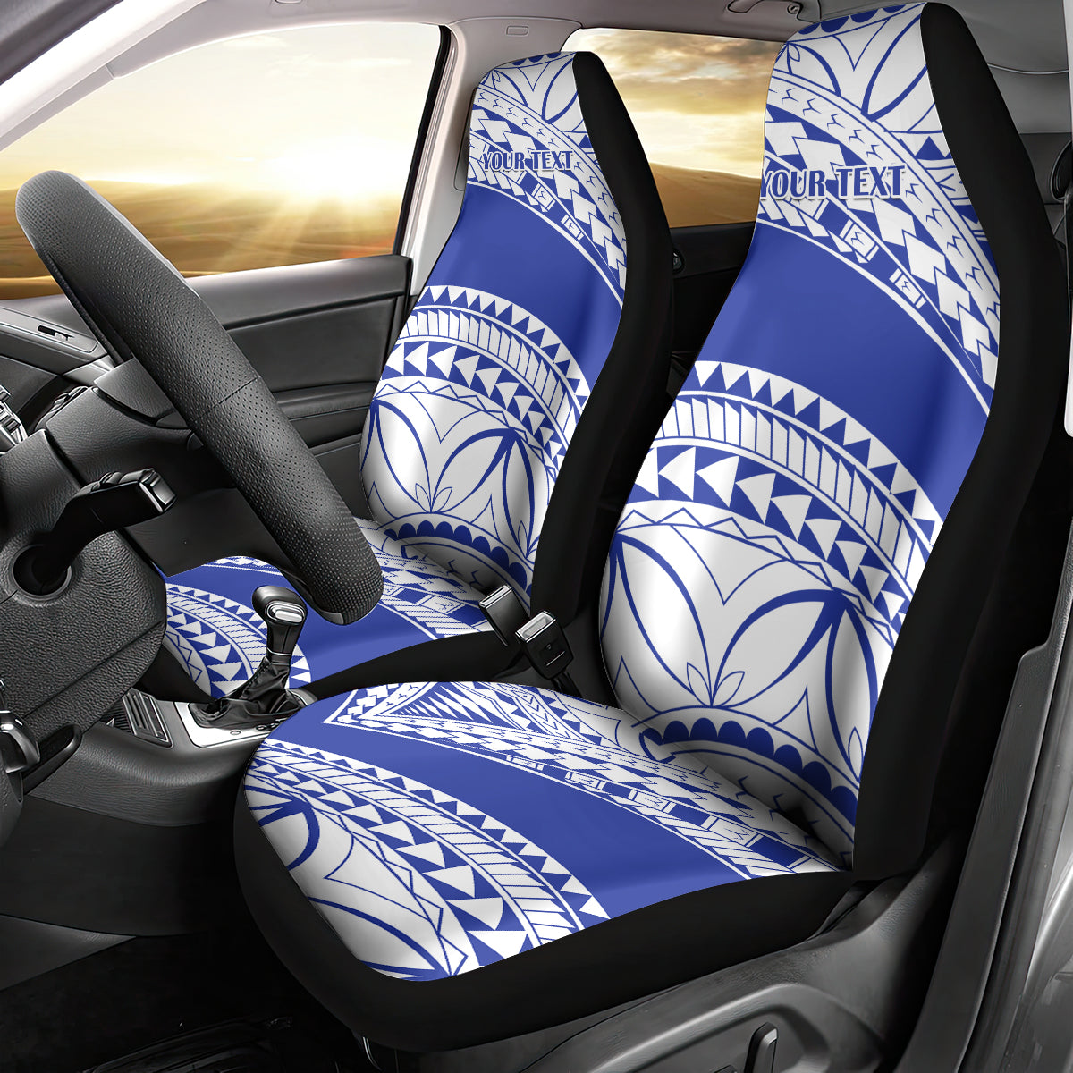 Personalised Samoa Safata College Car Seat Cover Samoan Pattern - Wonder Print Shop