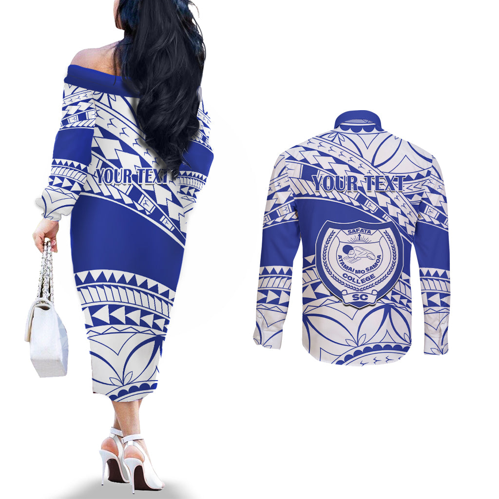 personalised-samoa-safata-college-couples-matching-off-the-shoulder-long-sleeve-dress-and-long-sleeve-button-shirt-samoan-pattern
