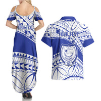 Personalised Samoa Safata College Couples Matching Summer Maxi Dress and Hawaiian Shirt Samoan Pattern - Wonder Print Shop