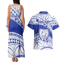 Personalised Samoa Safata College Couples Matching Tank Maxi Dress and Hawaiian Shirt Samoan Pattern - Wonder Print Shop