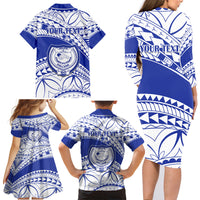 Personalised Samoa Safata College Family Matching Long Sleeve Bodycon Dress and Hawaiian Shirt Samoan Pattern - Wonder Print Shop