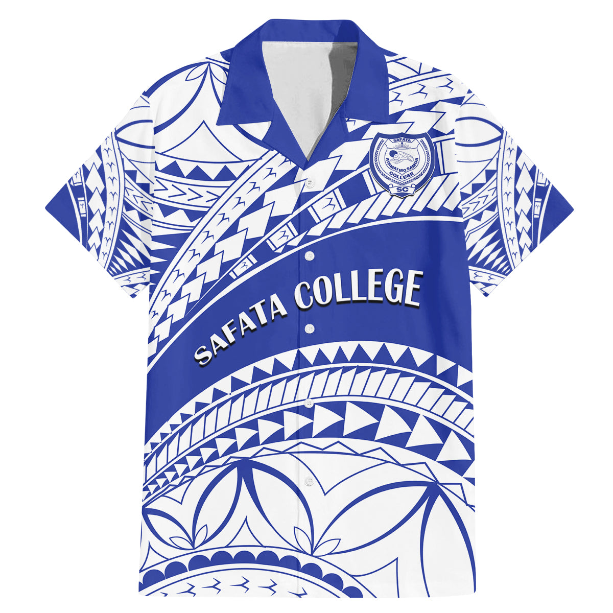 Personalised Samoa Safata College Family Matching Mermaid Dress and Hawaiian Shirt Samoan Pattern - Wonder Print Shop