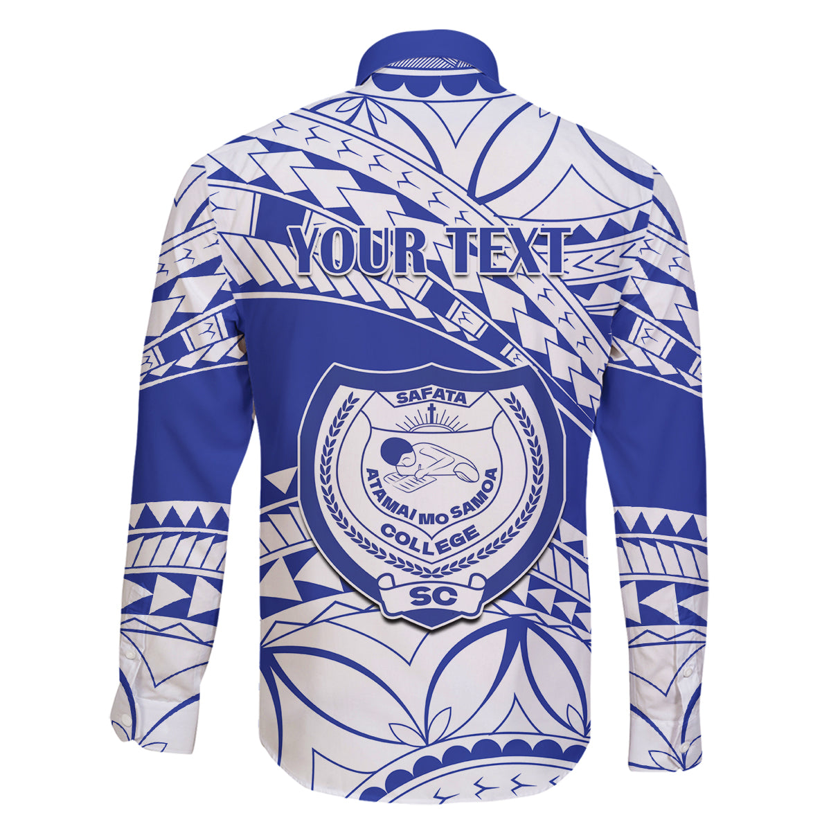 Personalised Samoa Safata College Family Matching Off Shoulder Maxi Dress and Hawaiian Shirt Samoan Pattern - Wonder Print Shop