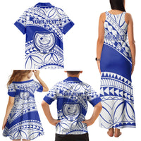Personalised Samoa Safata College Family Matching Tank Maxi Dress and Hawaiian Shirt Samoan Pattern - Wonder Print Shop