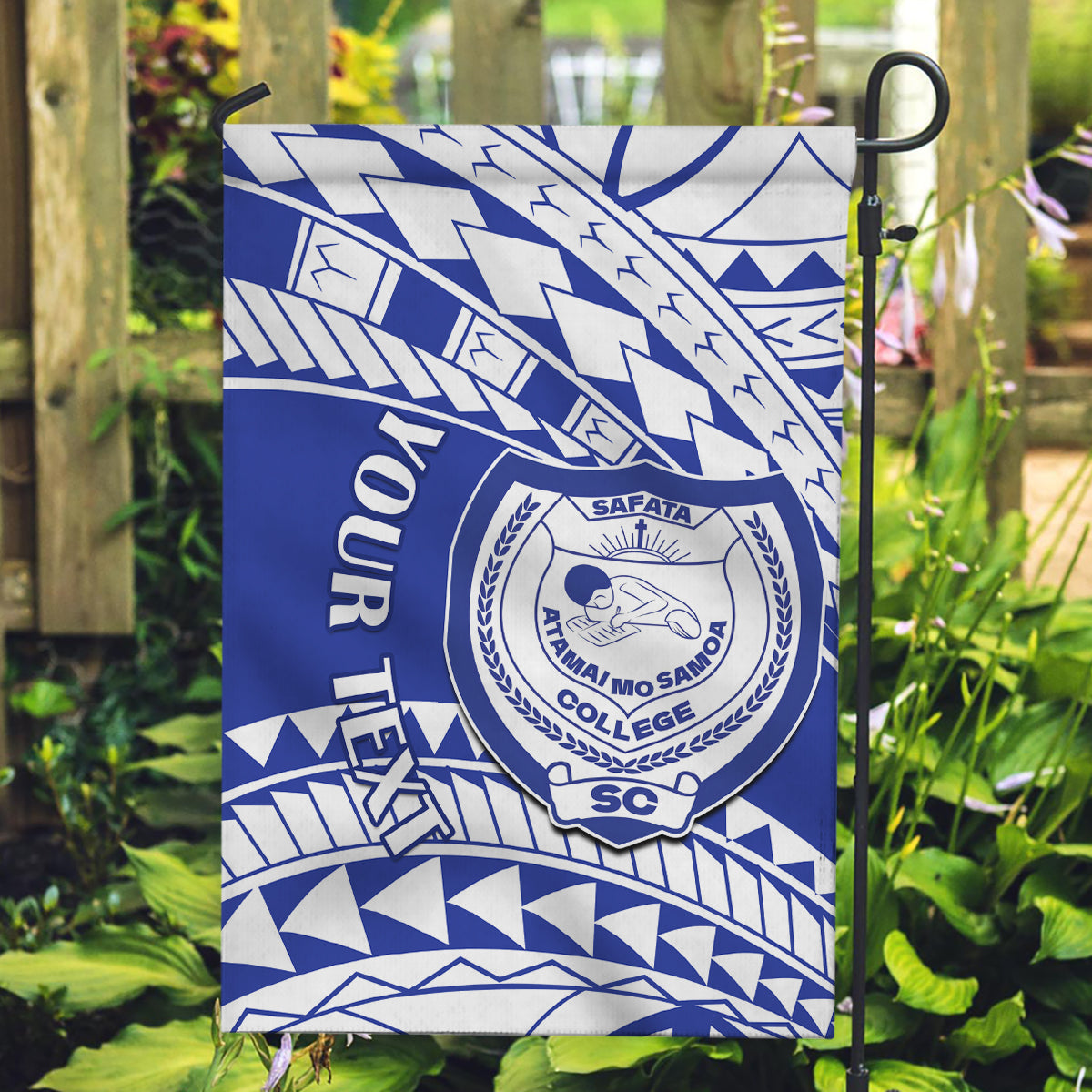 Personalised Samoa Safata College Garden Flag Samoan Pattern - Wonder Print Shop